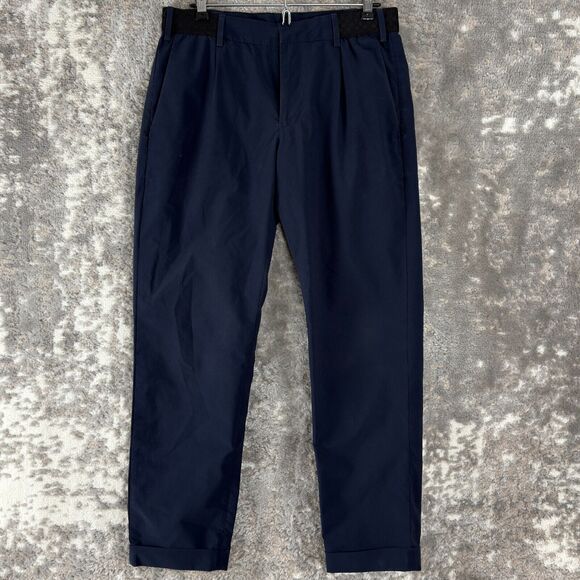 Mango MNG Mens Sz 30 Navy Performance Chino Pants Comfort Stretch Waist - Picture 1 of 13